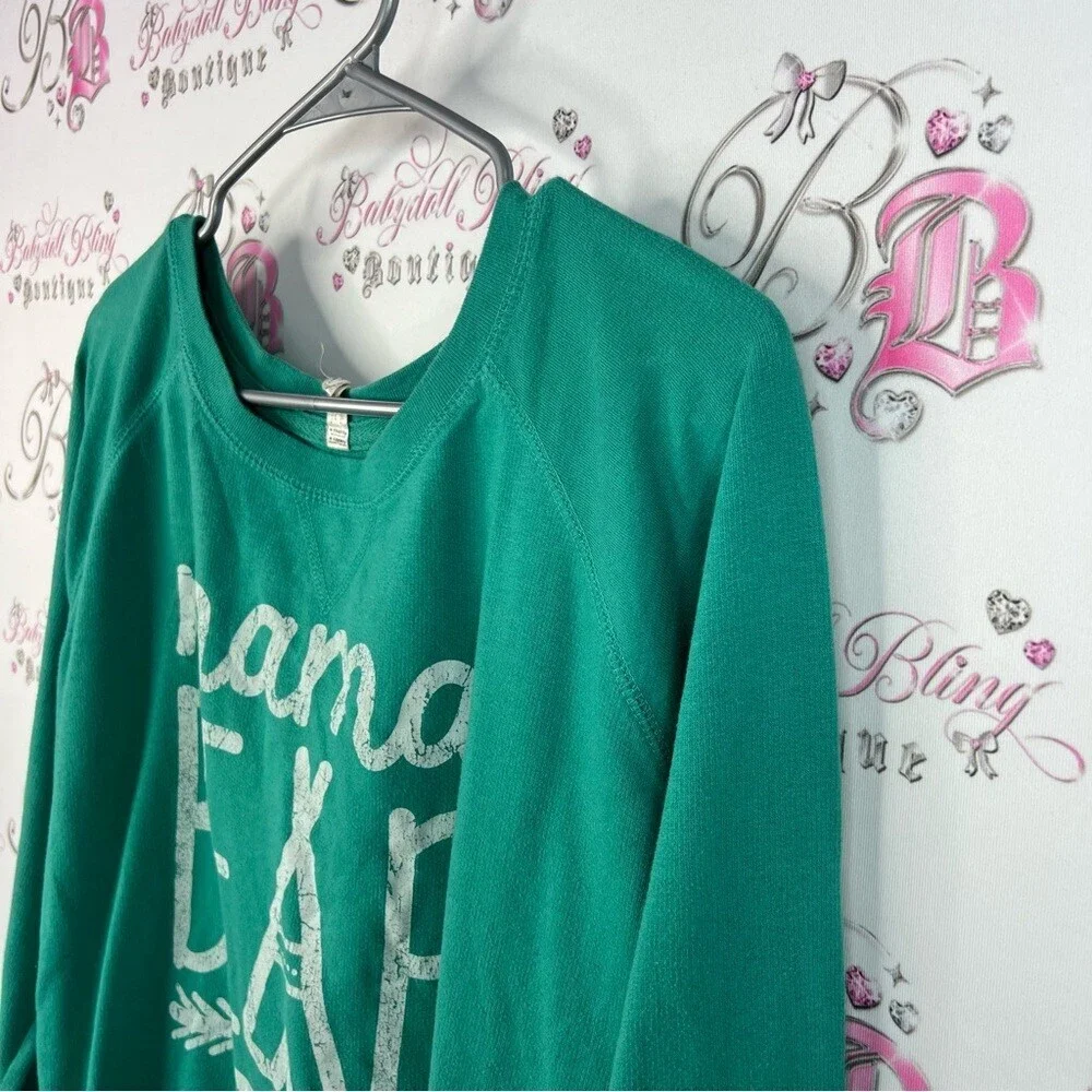 Live & tell sweater Mama Bear tipi graphic pull over green blue Teal Sweatshirt - Picture 3 of 12